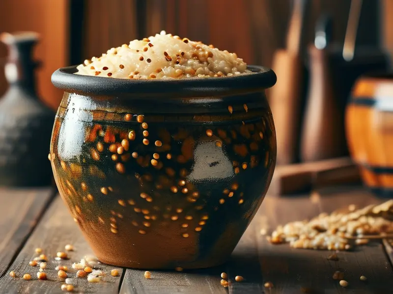 传统米酒发酵过程实拍图