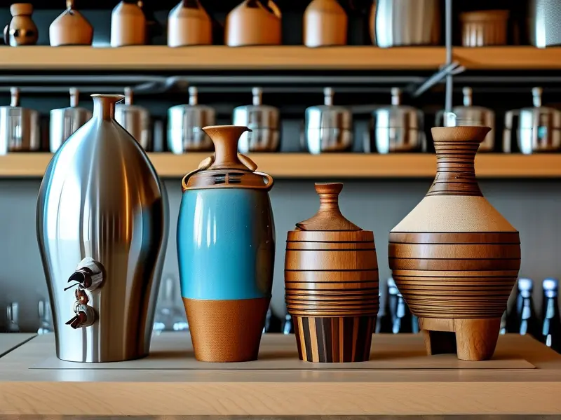 多种材质酿酒槽子对比展示