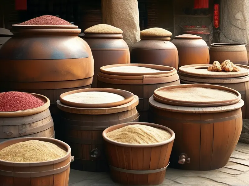 传统酿酒酒药制作过程展示