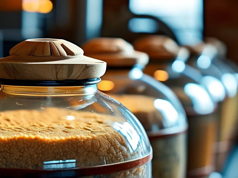 粮食酒发酵过程实拍图展示气泡活动状态