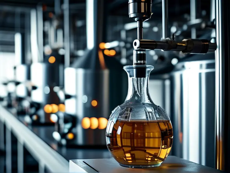 技术人员使用专业仪器检测酿酒甲醇含量