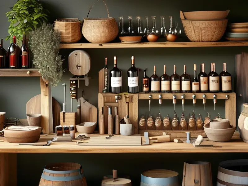 家庭酿酒工具与原料展示