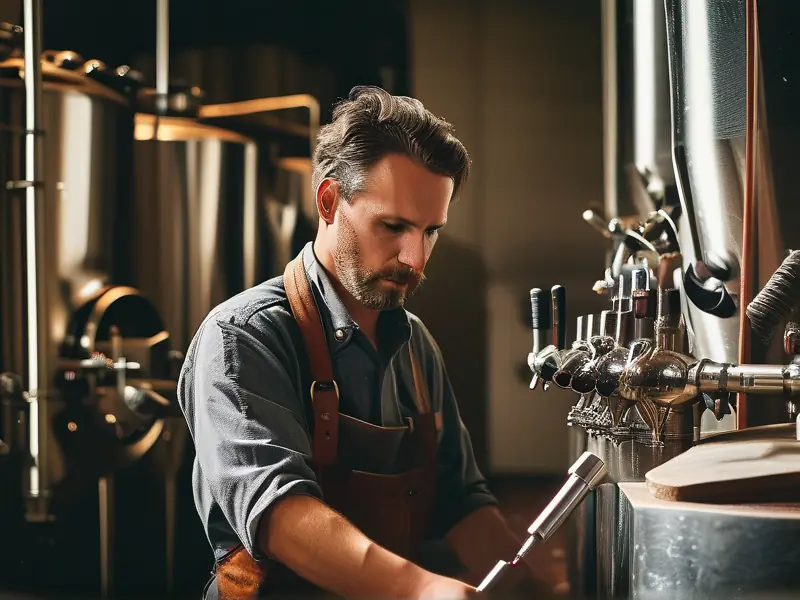 专业酿酒师操作酿酒设备展示技术流程