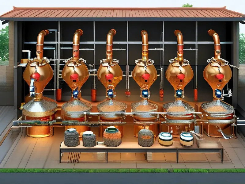 酿酒小作坊工艺流程高清图片