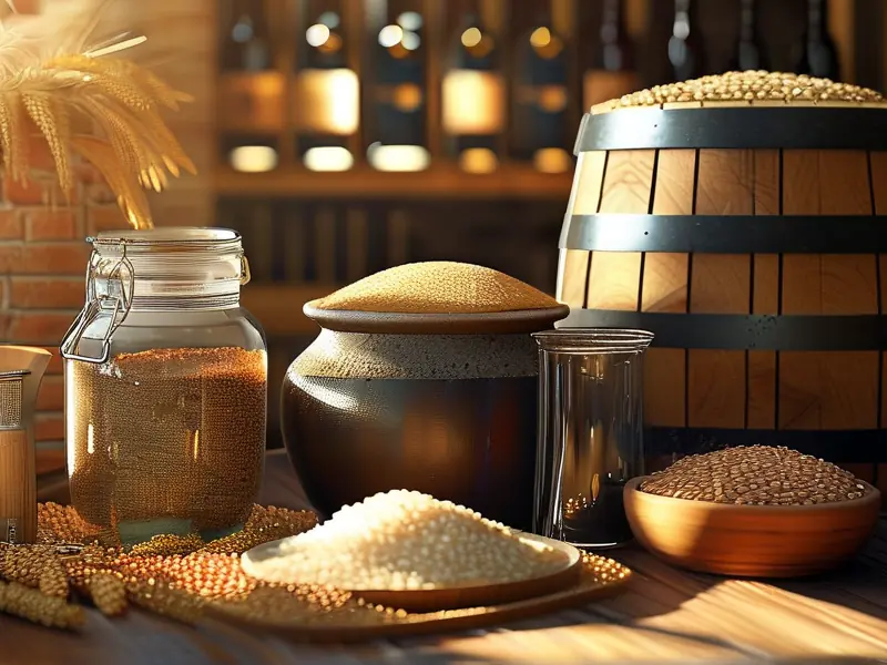 酿酒所需材料与工具实拍图