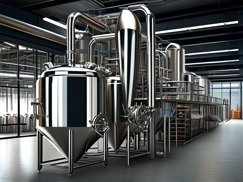 不锈钢酿酒设备生产线实拍图