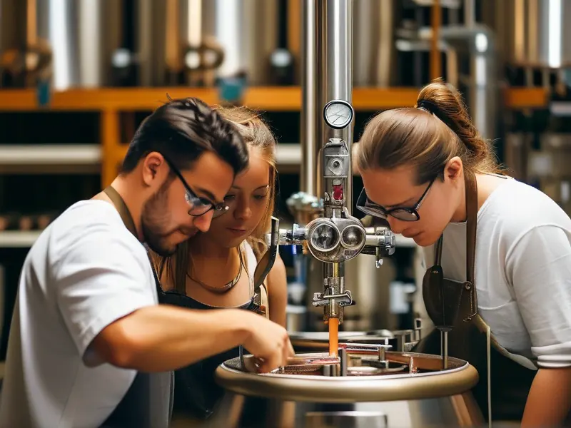 酿酒师培训班学员实践操作场景