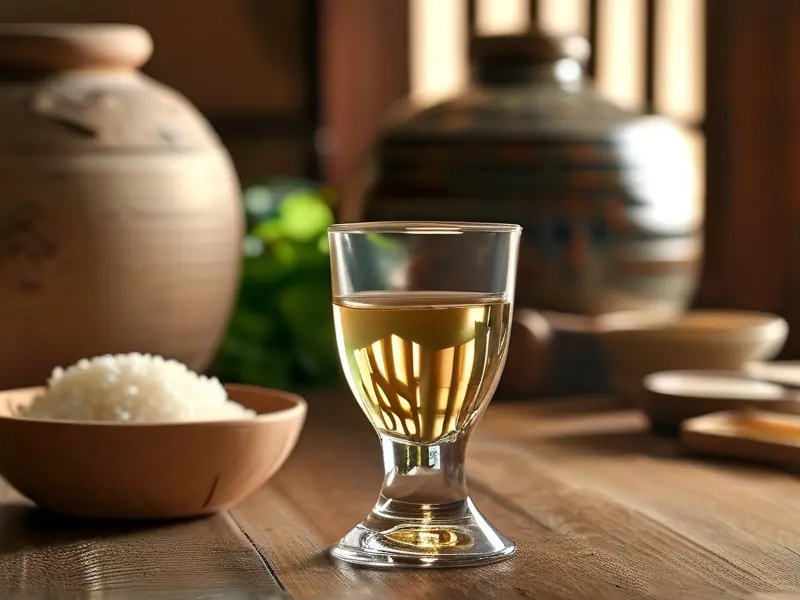 酿制成功的糯米酒展示