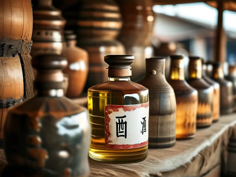 农村白酒销售现场展示