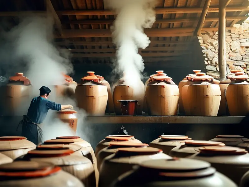 浓香白酒传统酿造工艺现场实拍