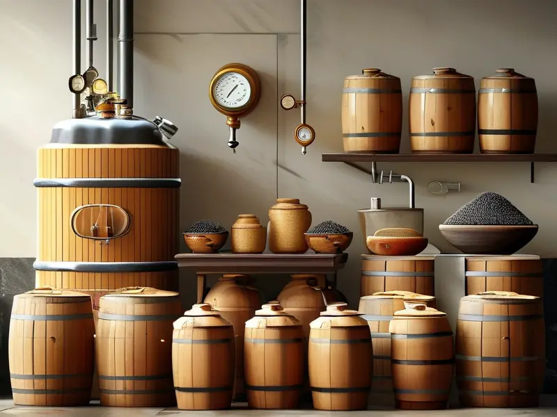 浓香型白酒发酵过程示意图