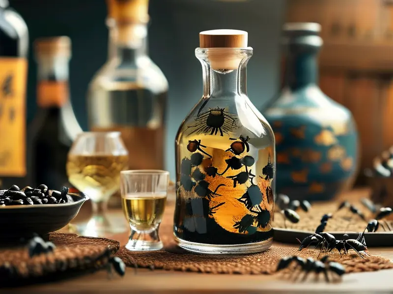 黑蚂蚁酒制作材料及过程展示