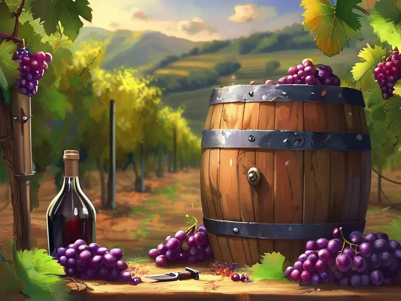 葡萄园采摘成熟葡萄用于酿酒