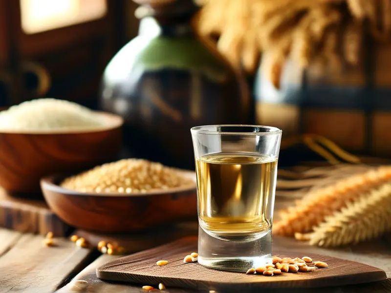 纯粮酿造白酒与粮食原料对比图