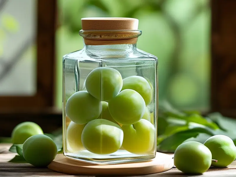 酿制青梅酒的材料和工具展示