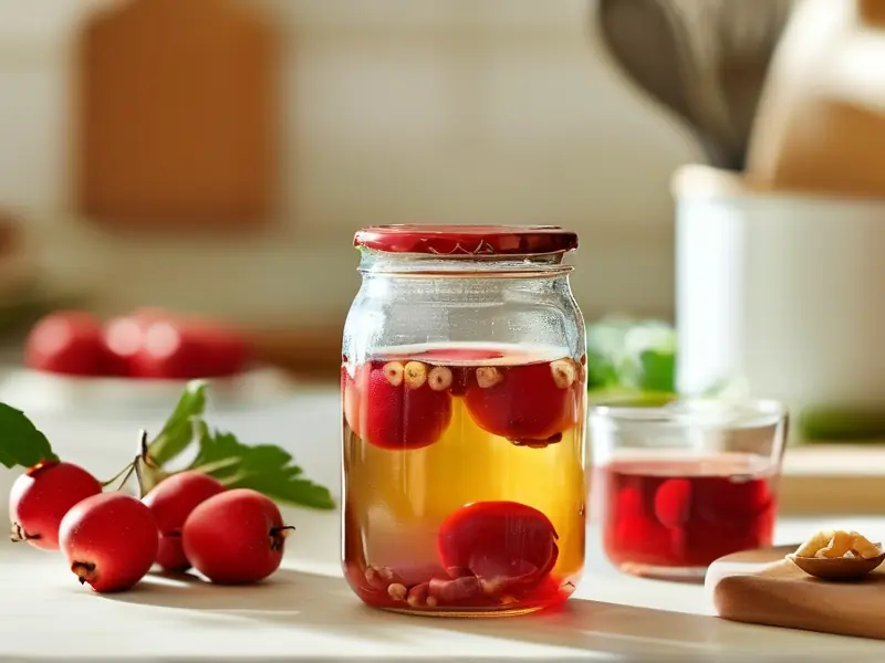 山楂泡酒制作过程实拍图