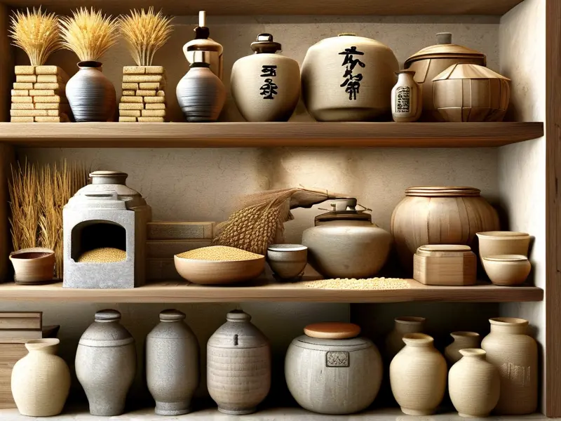 优质白酒原料与酿酒工具展示