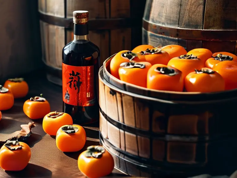 柿子白酒酿制过程及成品展示
