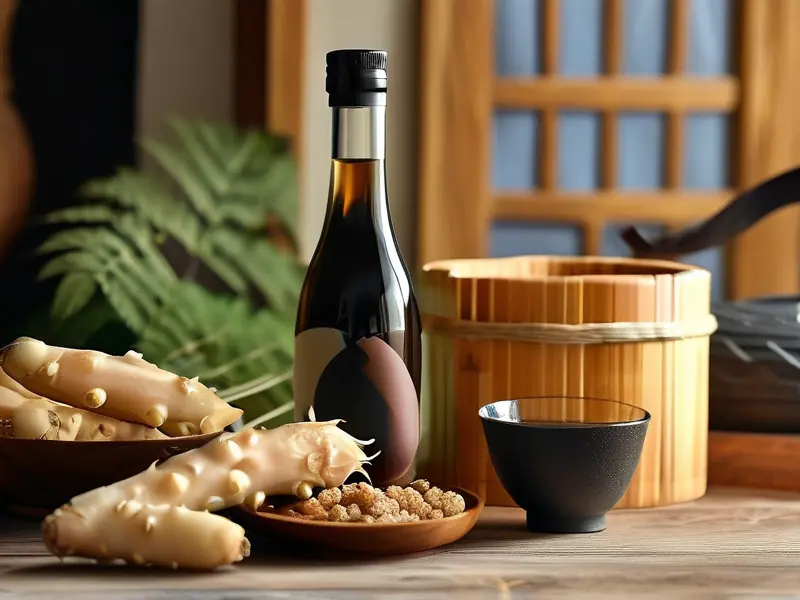 天冬酿酒原料与成品展示