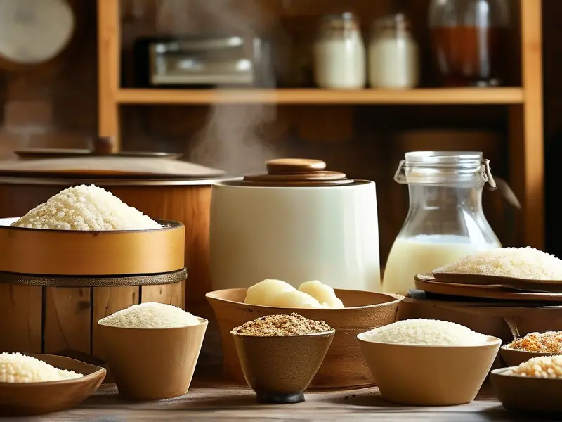 甜酒制作过程实拍图