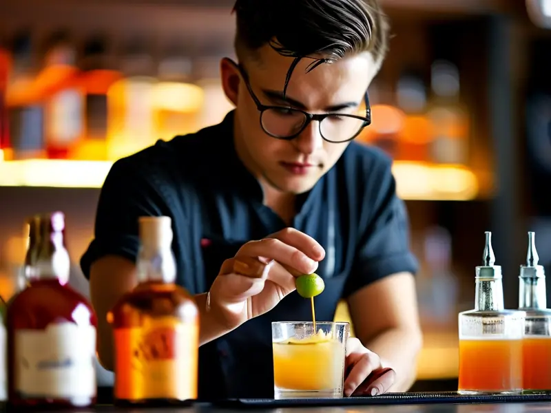 专业调酒师在调酒培训学校授课