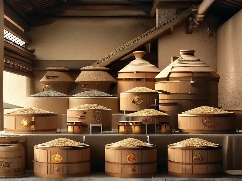 小米白酒传统酿造工艺展示图