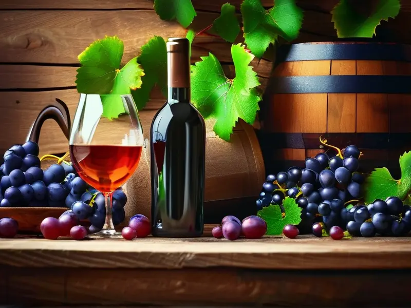 新鲜葡萄酿酒过程展示