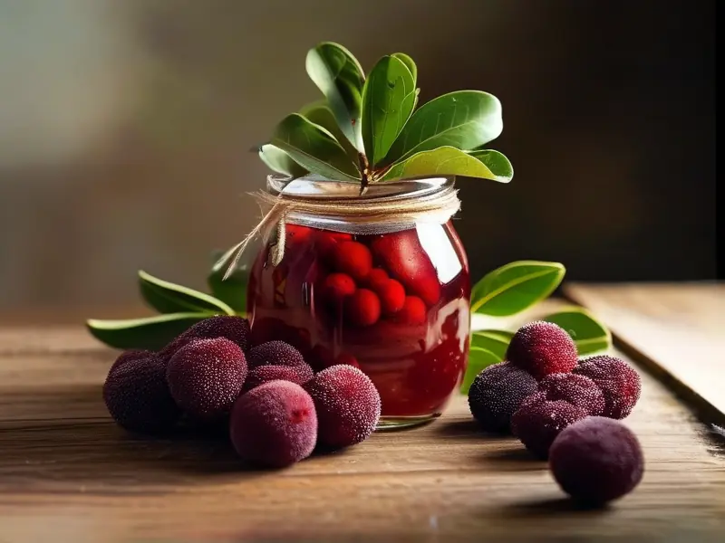 杨梅果酒制作过程及成品展示