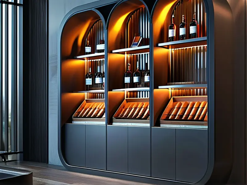 现代风格烟酒展柜设计效果图