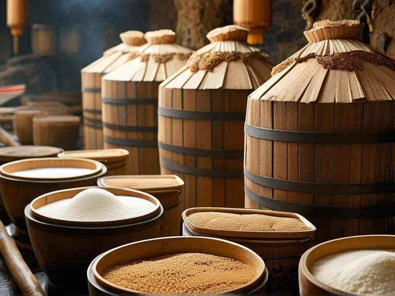 传统糯米酿酒工艺流程示意图