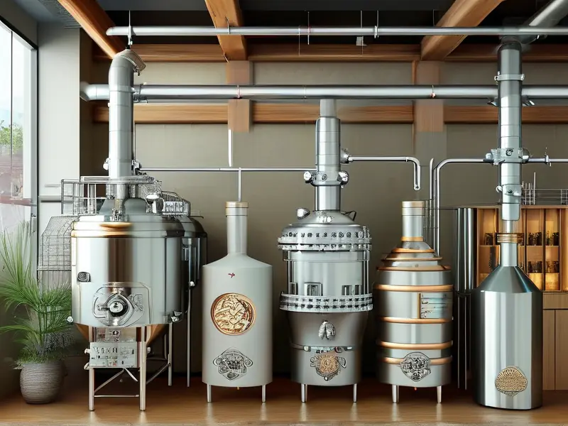 白酒酿造与勾兑工艺对比示意图