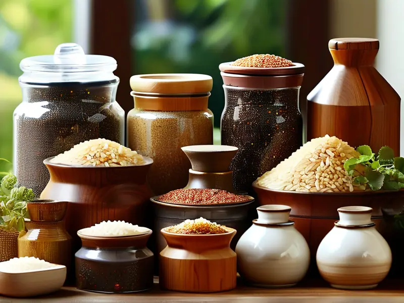 酒米窝料制作材料与工具展示