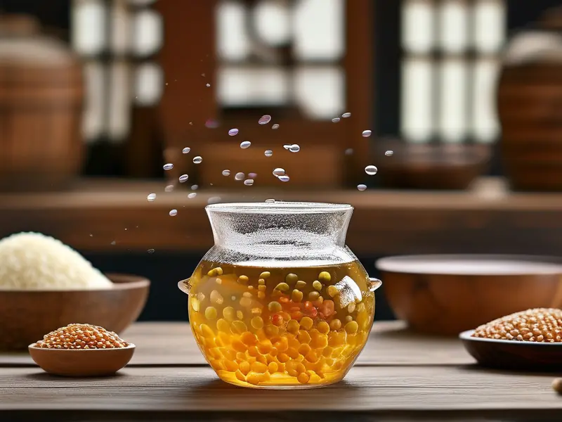 甜白酒发酵过程实拍图