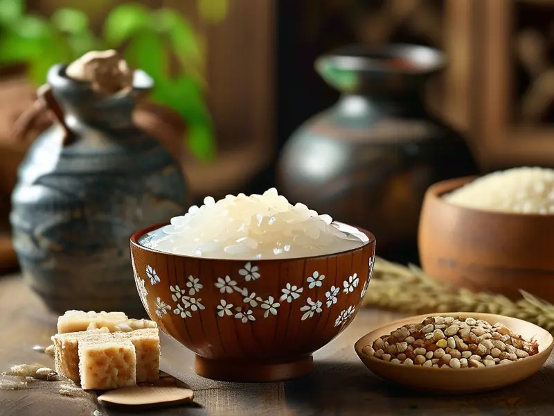 传统米酒制作过程展示