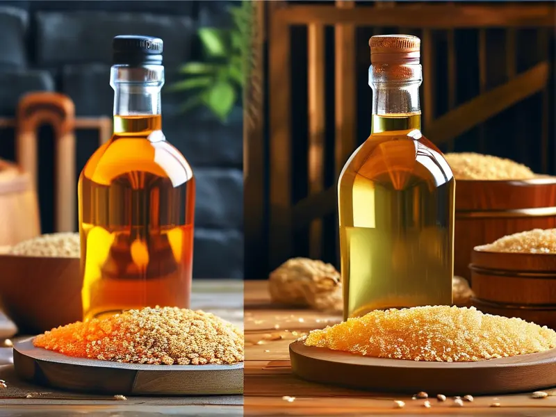 自酿白酒发黄与正常白酒颜色对比图