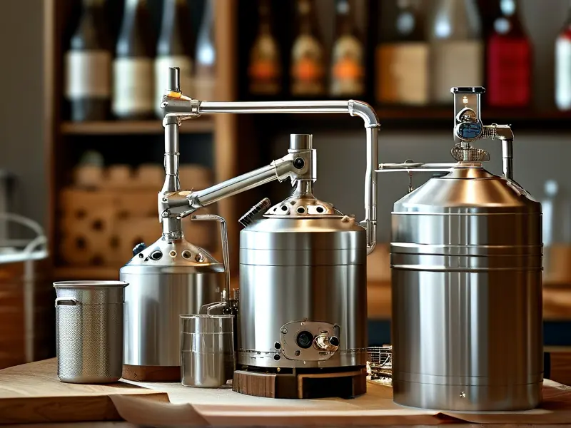 自制烤酒设备主要部件组装示意图