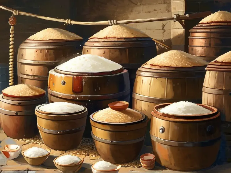 传统黄酒酿造工艺流程示意图