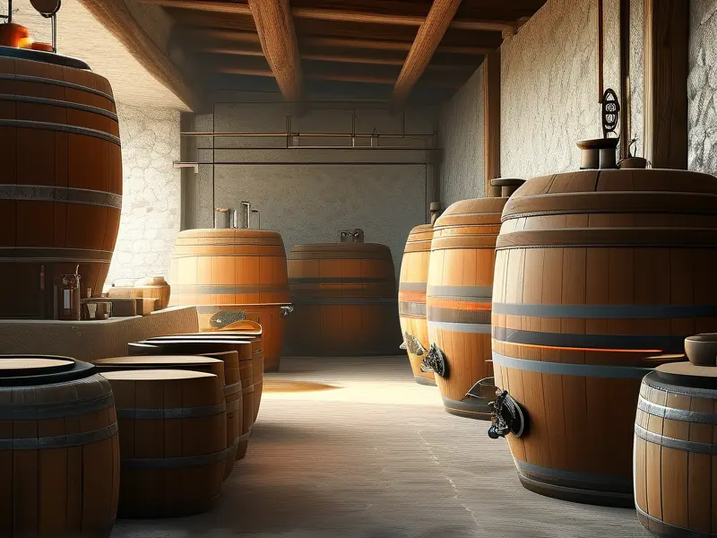 传统酿酒大缸展示