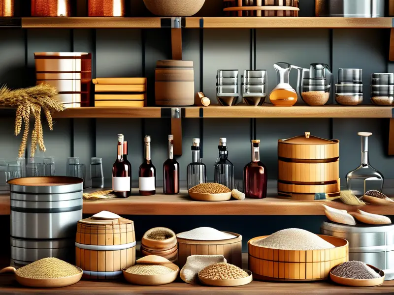 酿酒所需原料和设备展示