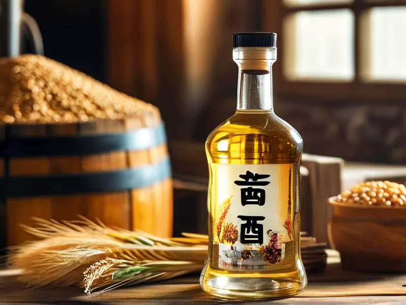 53度纯粮酒与原料展示图