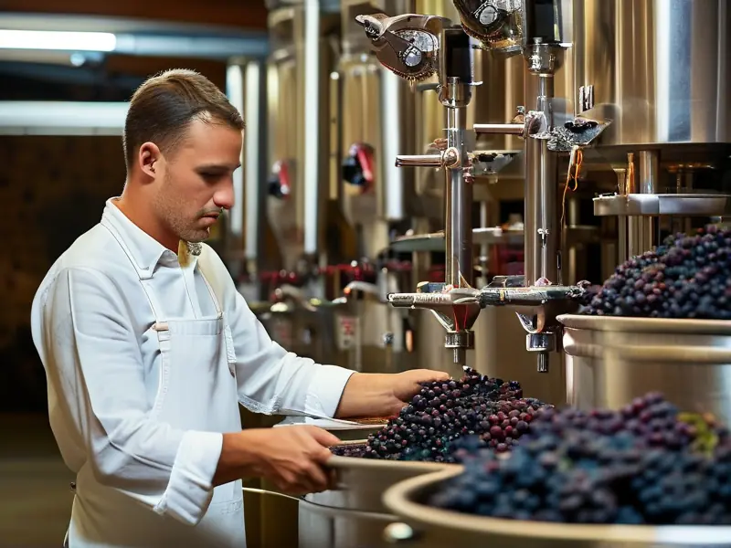 白葡萄酒酿造工艺核心设备操作实景