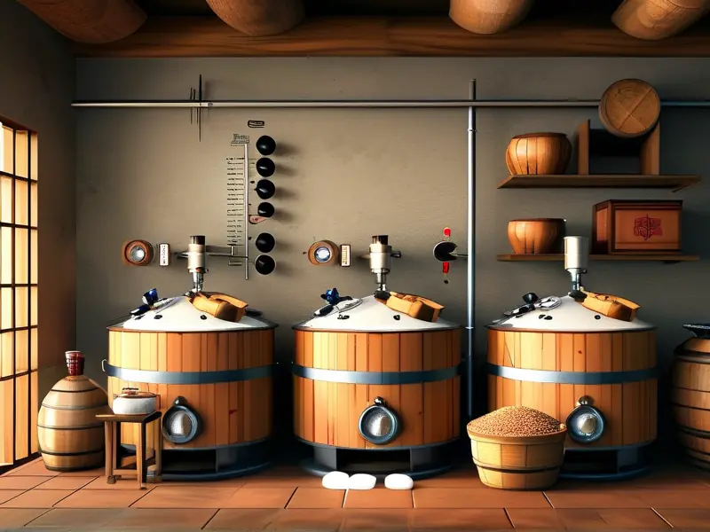 白酒发酵过程示意图