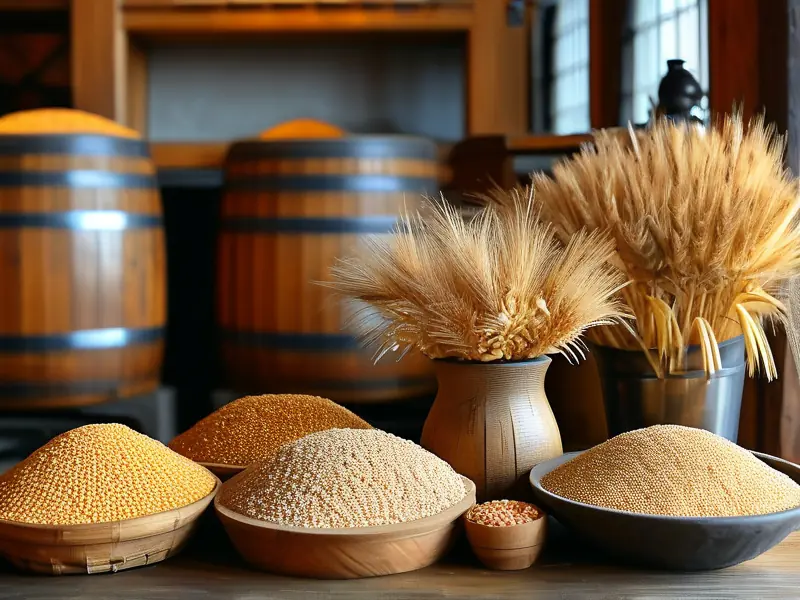 纯粮食酒酿造原料高清实拍图