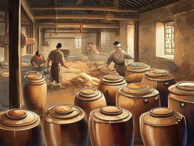大曲碎沙酒传统酿造工艺现场展示