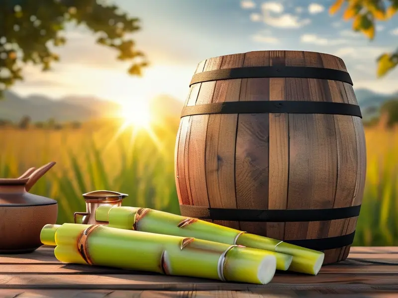 甘蔗酒酿造原料与工具展示