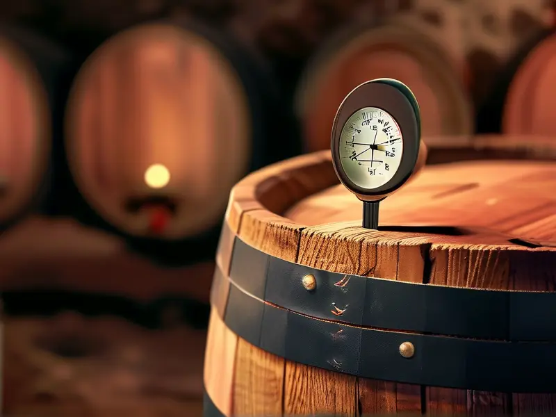 红酒发酵桶温度监测实景图