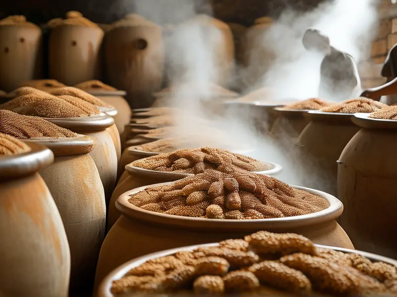 传统酱酒酿造工艺流程实拍图