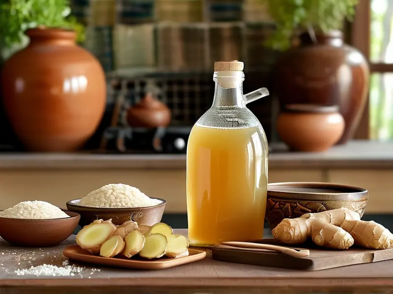 自制姜酒原料准备与制作过程实拍图