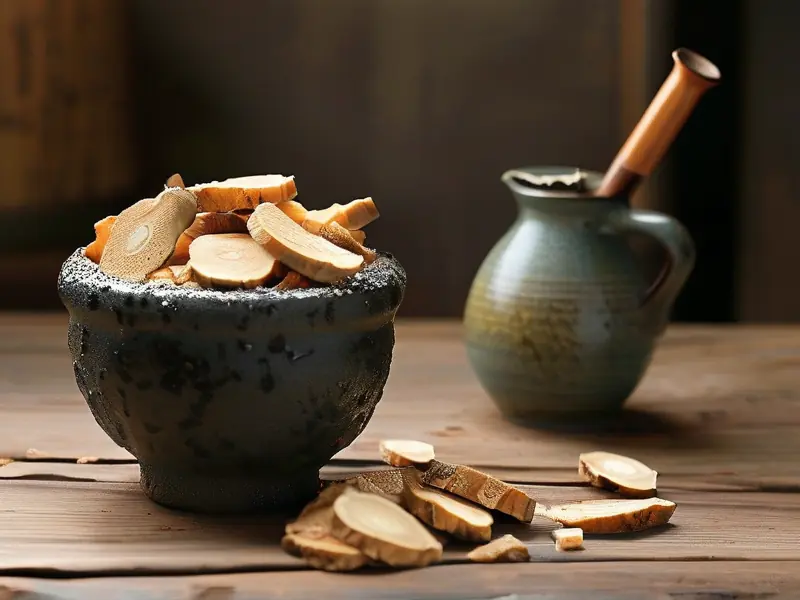 酒川牛膝传统炮制过程实拍图