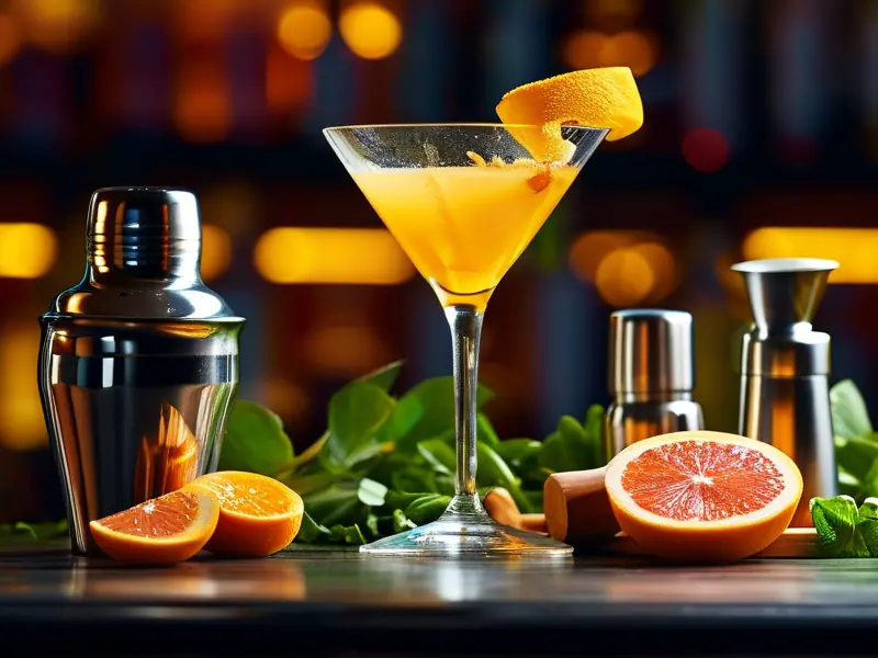 鸡尾酒调制过程展示图